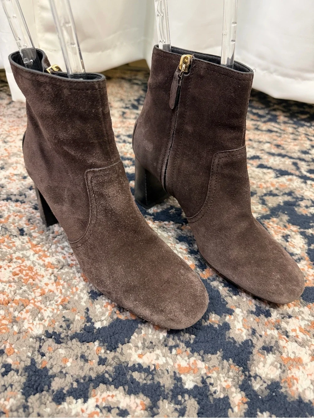 Tod’s Chocolate Brown Suede Wood Heel Chelsea Boots Size 6